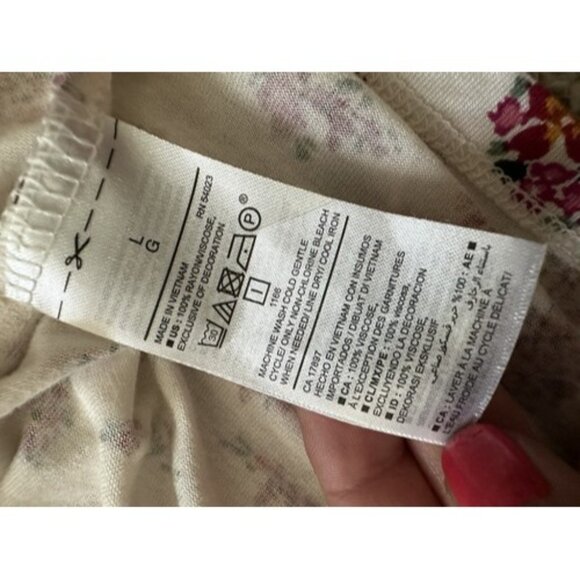 Old Navy Womens Blouse Size Large Floral Popover Long Sleeves Flowy Boho - Picture 10 of 11